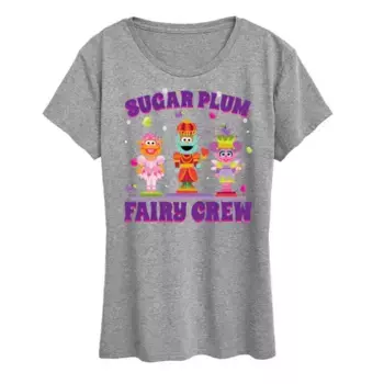 Женская футболка с принтом "Sugar Plum" из серии Sesame Street Licensed Character, серый