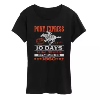 Женская футболка с принтом USPS Pony 10 days Licensed Character, черный