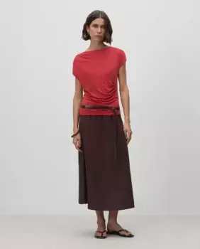 Женская футболка с присборенными рукавами Simorra, красный