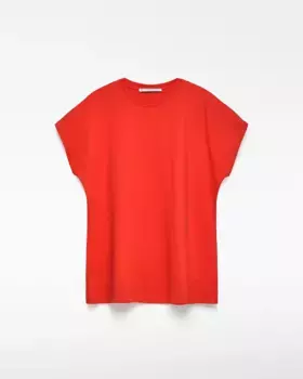 Женская футболка с японским рукавом и круглым вырезом Adolfo Dominguez, красный