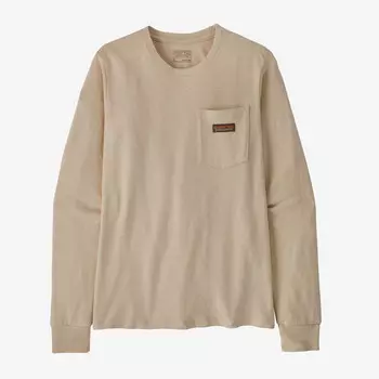 Женская футболка с рабочим карманом и длинными рукавами Patagonia, цвет Pumice
