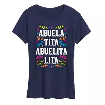 Женская футболка с рисунком Abuela Names Licensed Character, темно-синий