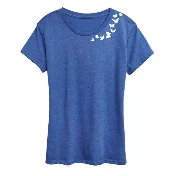 Женская футболка с рисунком бабочек Licensed Character, цвет Heather Royal Blue