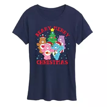 Женская футболка с рисунком Bears Beary Merry Christmas Licensed Character, темно-синий