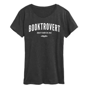 Женская футболка с рисунком Booktrovert Licensed Character, цвет Heather Charcoal