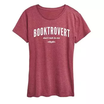 Женская футболка с рисунком Booktrovert Licensed Character, цвет Heather Dark Red