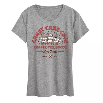 Женская футболка с рисунком Candy Cane Cafe Licensed Character, цвет Heather Gray