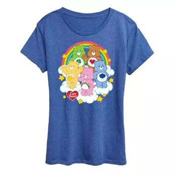 Женская футболка с рисунком Care Bears Group On Clouds Licensed Character, цвет Dark Blue