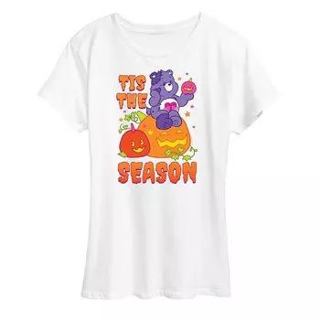 Женская футболка с рисунком Care Bears Halloween Tis The Season Licensed Character, белый