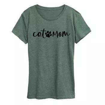 Женская футболка с рисунком Cat Mom Licensed Character, цвет Heather Green