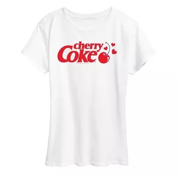 Женская футболка с рисунком Cherry Coke Heart Cherry Licensed Character, белый