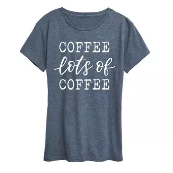 Женская футболка с рисунком Coffee Much Coffee Licensed Character, цвет Heather Blue
