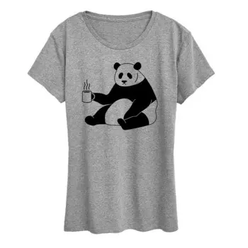 Женская футболка с рисунком Coffee Panda Licensed Character, цвет Heather Gray