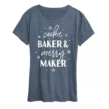 Женская футболка с рисунком Cookie Baker And Merry Maker Licensed Character, цвет Heather Blue