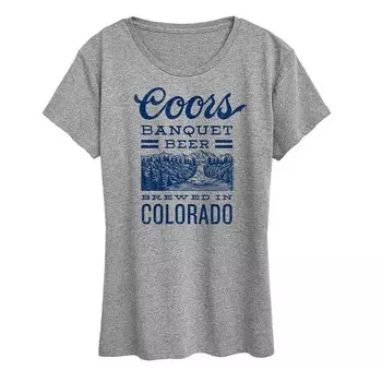 Женская футболка с рисунком Coors Banquet Beer Colorado Licensed Character, цвет Heather Gray