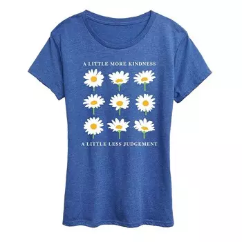 Женская футболка с рисунком Daisies A Little More Kindness Licensed Character, цвет Heather Royal Blue