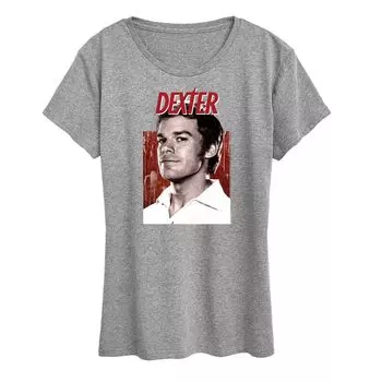 Женская футболка с рисунком Dexter Portrait Licensed Character, светло-серый