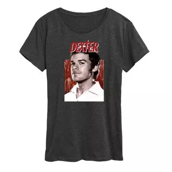 Женская футболка с рисунком Dexter Portrait Licensed Character, темно-серый