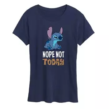 Женская футболка с рисунком Disney Lilo & Stitch Nope, Not Today Licensed Character, темно-синий