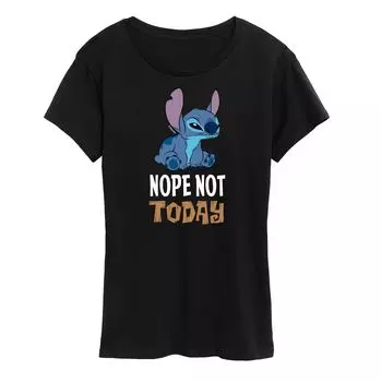 Женская футболка с рисунком Disney Lilo & Stitch Nope, Not Today Licensed Character, черный