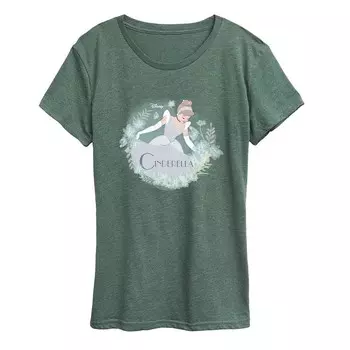 Женская футболка с рисунком Disney Princess Cinderella, цвет Heather Green
