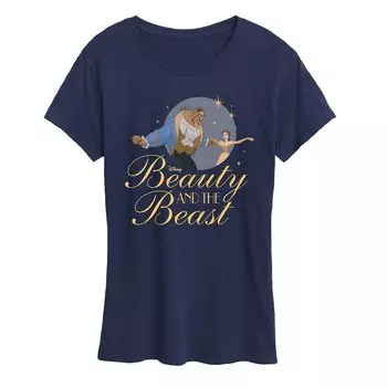 Женская футболка с рисунком Disney's Beauty and the Beast, темно-синий