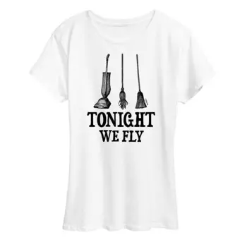 Женская футболка с рисунком Disney's Hocus Pocus Tonight We Fly Licensed Character, белый