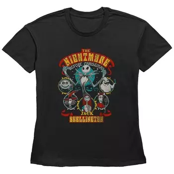 Женская футболка с рисунком Disney's «Кошмар перед Рождеством и Хэллоуином», черный