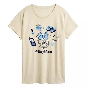 Женская футболка с рисунком Disney's Minnie Mouse для мальчиков и мам, бежевый