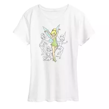 Женская футболка с рисунком Disney's Tinker Bell Sketches, белый