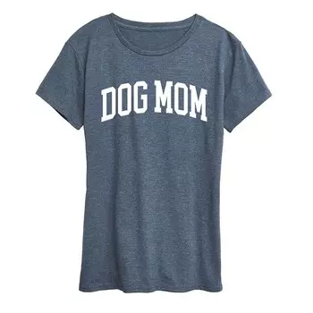 Женская футболка с рисунком Dog Mom Collegiate Licensed Character, цвет Heather Blue