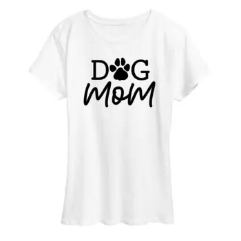 Женская футболка с рисунком Dog Mom Licensed Character, белый