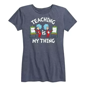 Женская футболка с рисунком «Доктор Сьюз» Teaching Is My Thing Licensed Character, цвет Heather Blue