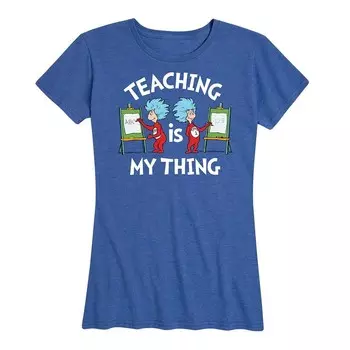 Женская футболка с рисунком «Доктор Сьюз» Teaching Is My Thing Licensed Character, цвет Heather Royal Blue