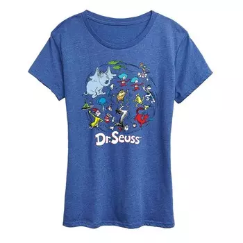 Женская футболка с рисунком Доктора Сьюза Licensed Character, цвет Heather Royal Blue