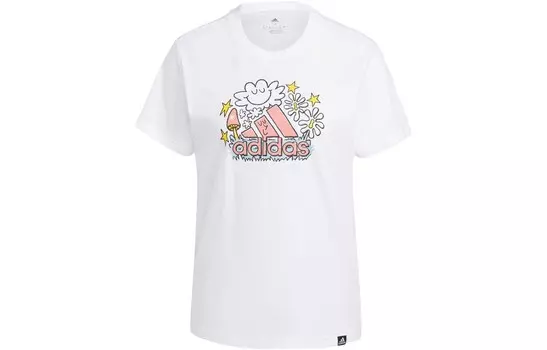 Женская футболка с рисунком Doodle, белая Adidas