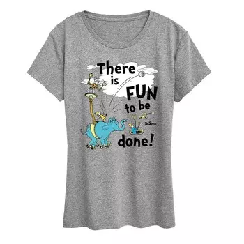 Женская футболка с рисунком Dr. Seuss Fun To Be Done Licensed Character, цвет Heather Gray