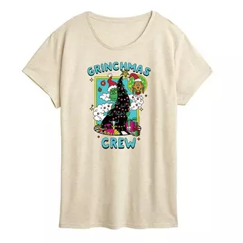 Женская футболка с рисунком Dr. Seuss Grinchmas Crew Licensed Character, бежевый