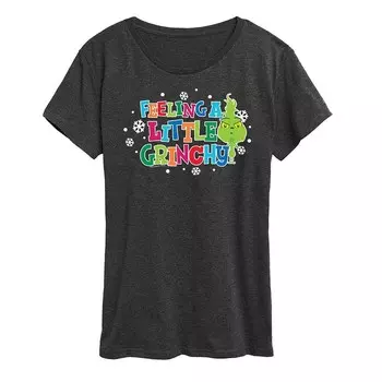 Женская футболка с рисунком Dr. Seuss Little Grinch A Little Grinchy Licensed Character, цвет Charcoal Heather
