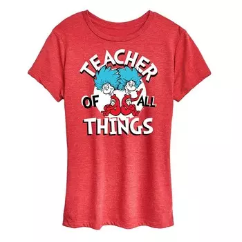 Женская футболка с рисунком Dr. Seuss Teacher Of All Things Licensed Character, цвет Heather Red