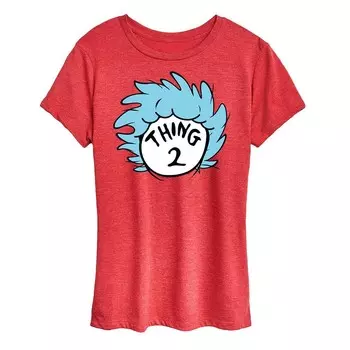 Женская футболка с рисунком Dr. Seuss Thing 2 Licensed Character, цвет Heather Red