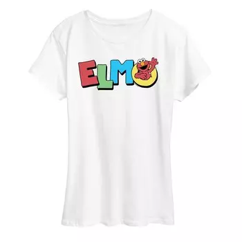 Женская футболка с рисунком Elmo «Улица Сезам» Licensed Character, белый