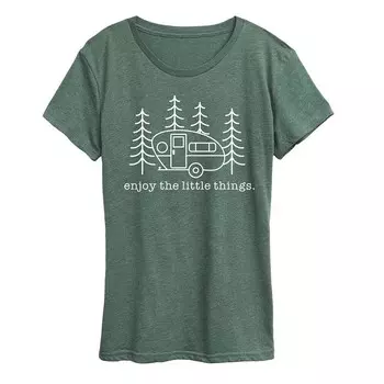 Женская футболка с рисунком Enjoy The Little Things Licensed Character, цвет Heather Green