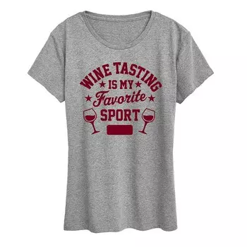 Женская футболка с рисунком «Favorite Sport» для дегустации вин Licensed Character, цвет Heather Gray