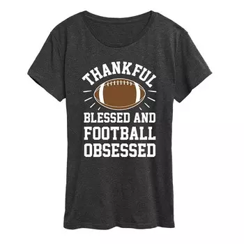 Женская футболка с рисунком Football Obsessed Licensed Character, цвет Heather Charcoal