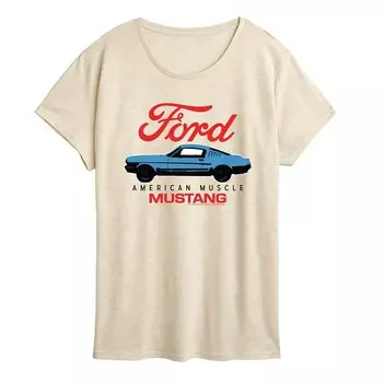 Женская футболка с рисунком Ford American Mustang Licensed Character, бежевый