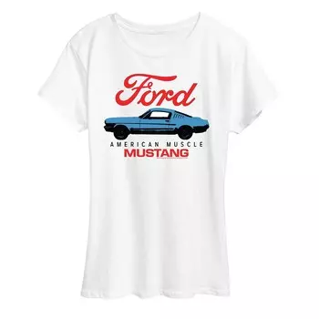 Женская футболка с рисунком Ford American Mustang Licensed Character, белый