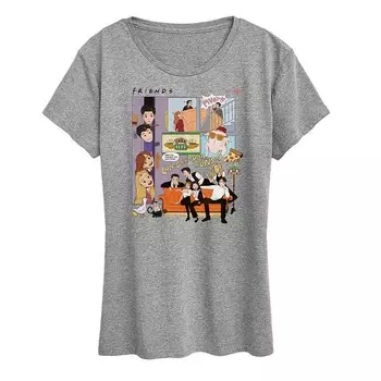 Женская футболка с рисунком Friends 30th Grid Licensed Character, цвет Heather Gray