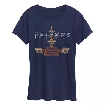 Женская футболка с рисунком Friends Couch Fountain Set Licensed Character, темно-синий