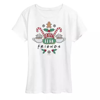 Женская футболка с рисунком Friends Holiday Central Perk Licensed Character, белый